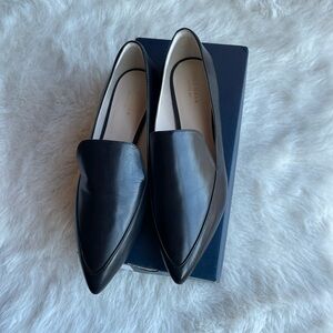 Cole Haan Black Brie Skimmer Leather Pointed Toe Shoes